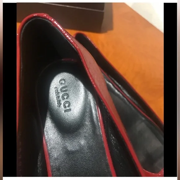 GUCCI Red Salandia Peep Toe Flats Size 40 (US 10) - Picture 4 of 9